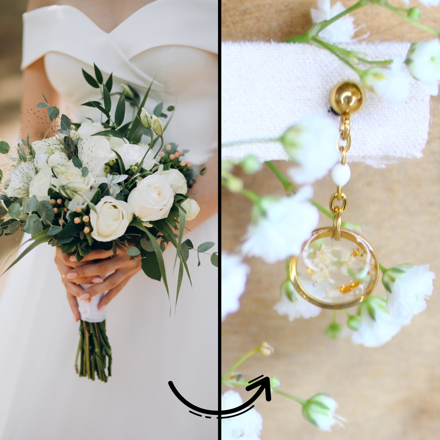 Isis Création - Boucles d'oreilles Le bouquet de la mariée