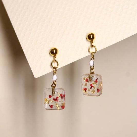 Boucles d'oreilles Athéna Rouge