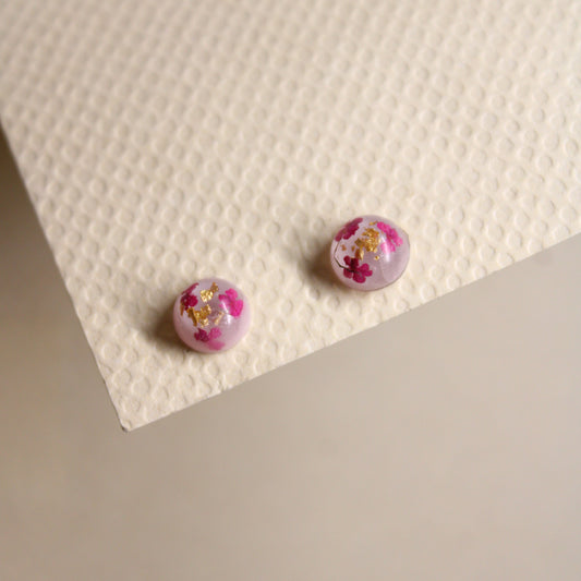 Puces d'oreilles Andromède Rose