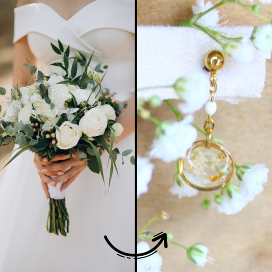 Isis Création - Boucles d'oreilles Le bouquet de la mariée